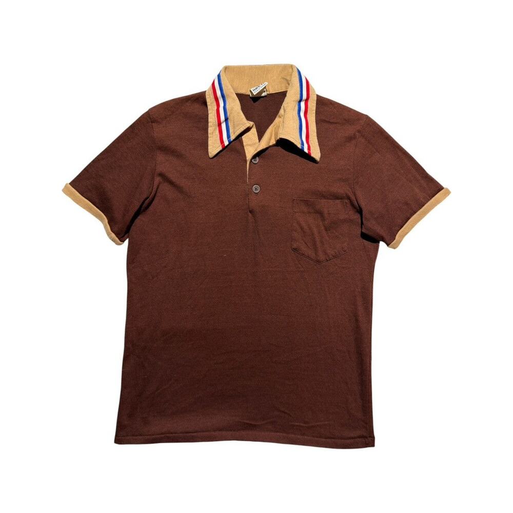 Vintage striped collar polo